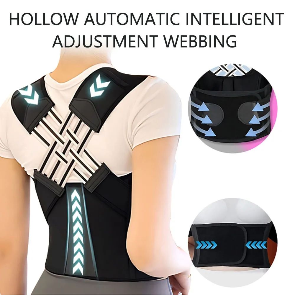 Adjustable Shoulder Support, Magnetic Therapy Posture Corrector, Breathable Back Brace for Sitting Posture Alignment