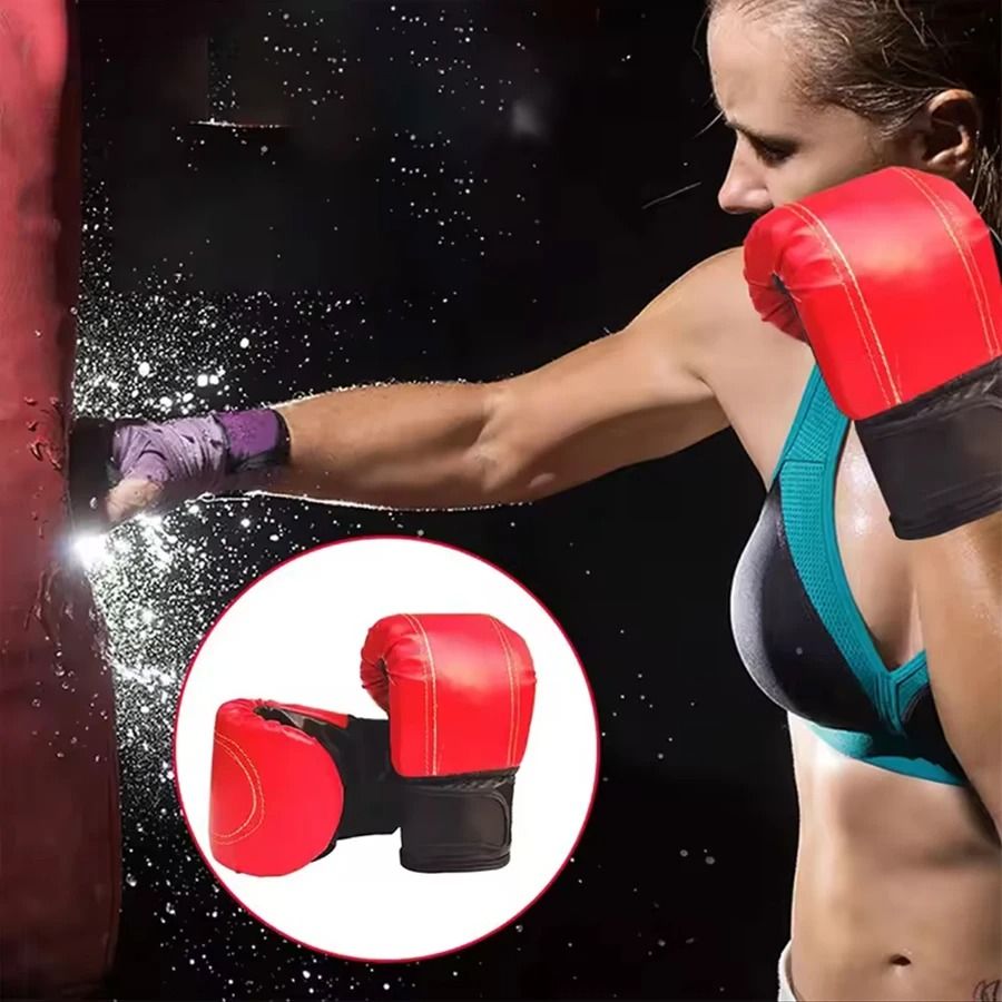 Training Boxing Gloves – Adults Unisex Sanda & Exercise Leather Mitts