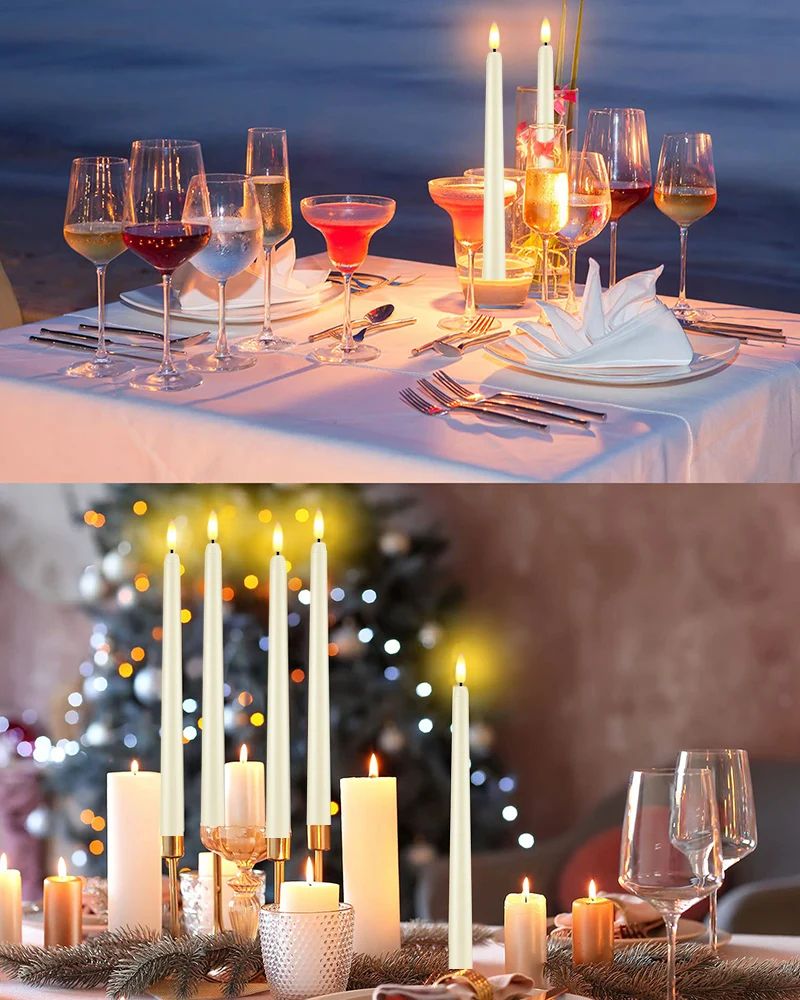 Flameless LED Taper Candles Set with Flickering Light