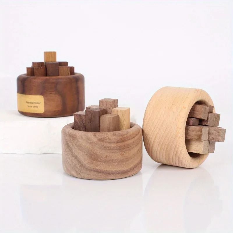 Zen Wood Essential Oil Diffuser – Handcrafted Beech & Walnut Fragrance Expander