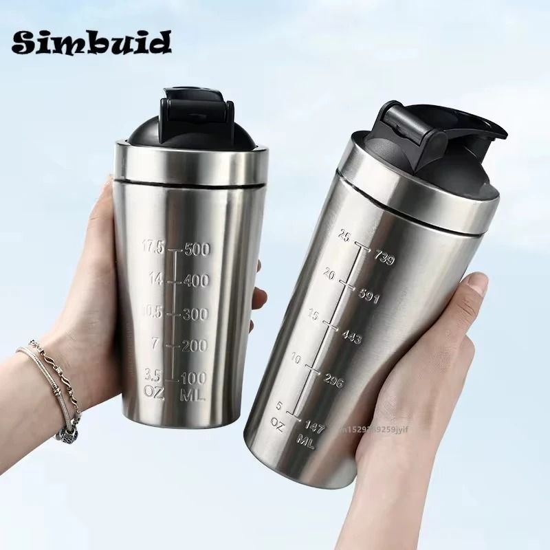 Stainless Steel Protein Shaker Bottle with Mixing Ball Leak Proof Gym Water Bottle