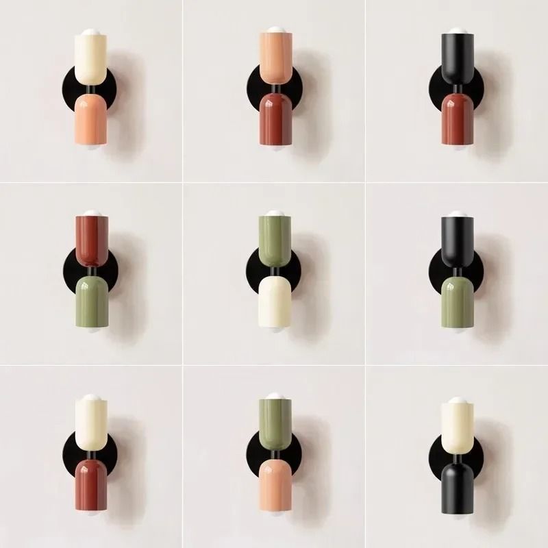 Nordic Industrial Geometric Sconce and Background Luminary