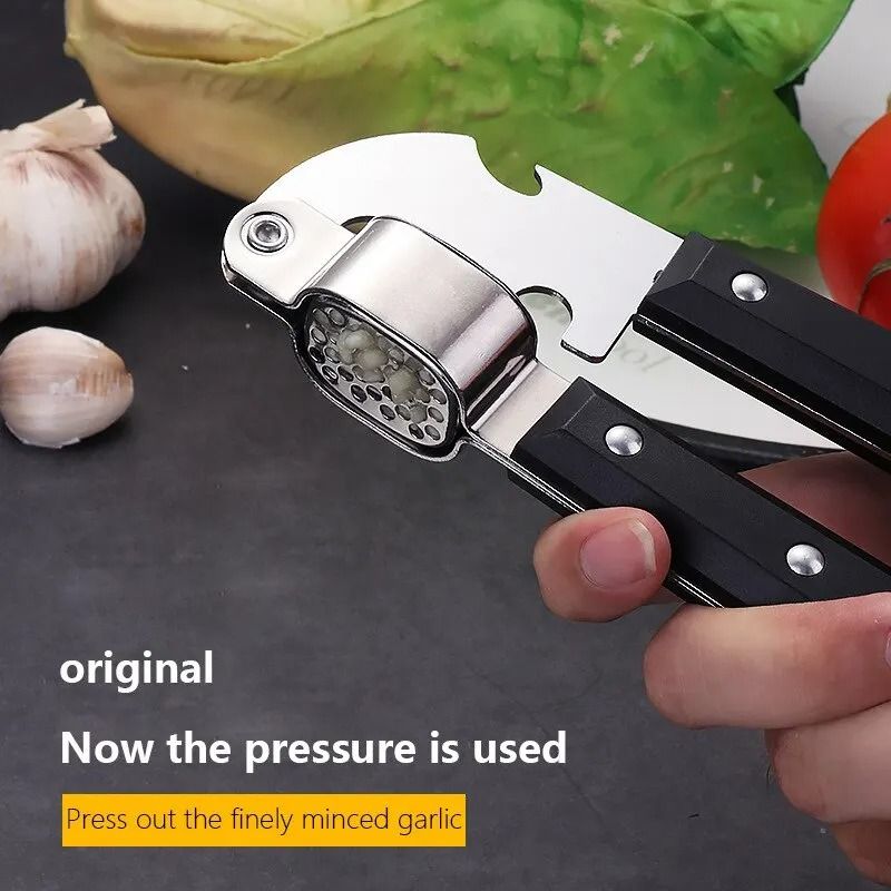 Black Stainless Steel Garlic Press – Creative Manual Kitchen Tool