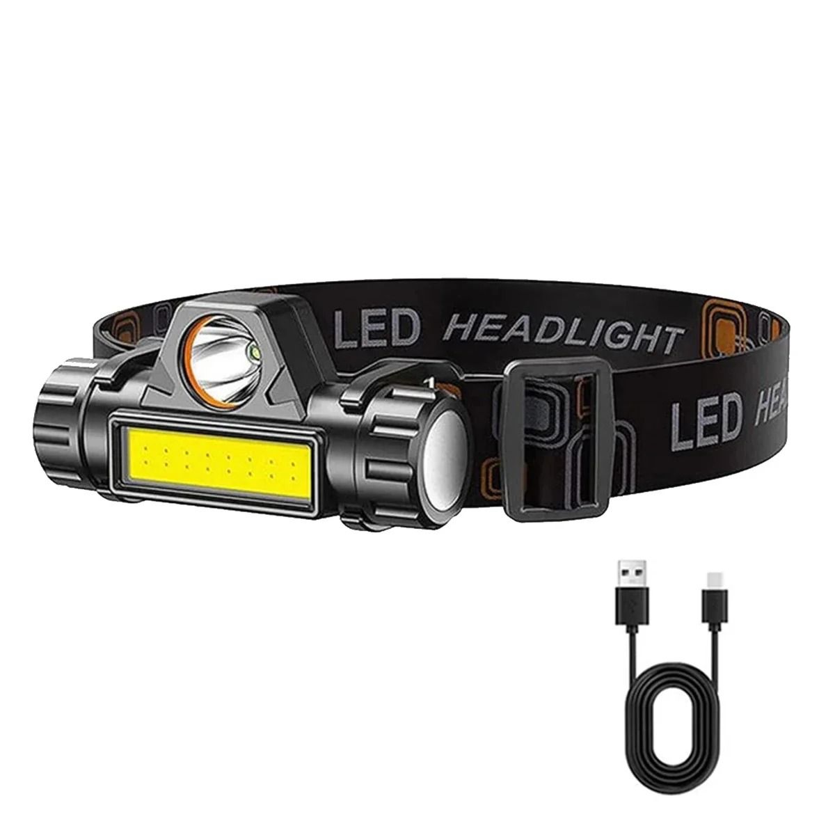Rechargeable COB LED Headlamp with Magnetic Base and Adjustable Strap