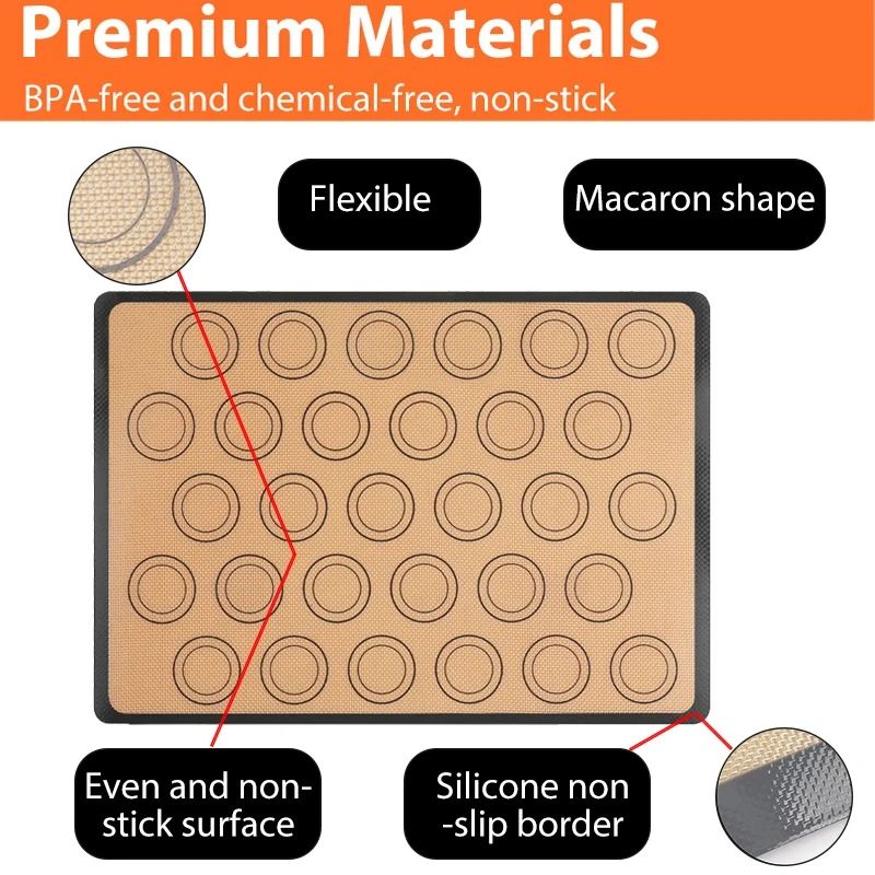Silicone Baking Mat Thin 0.4 mm Non Stick Reusable Oven Liner