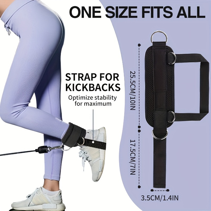 Ankle Cuffs for Cable Machines, Padded Ankle Strap, Double D Ring Fitness Strap, Gym Workout Accessory, Leg Extension