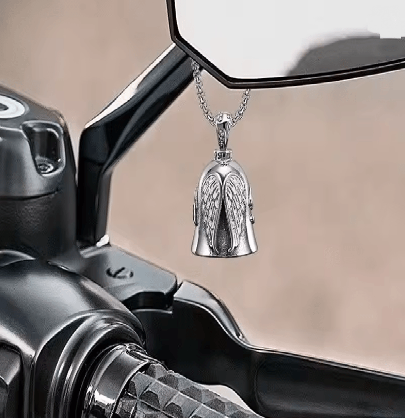 RideGuard Stainless Steel Motorcycle Guardian Bell with Keyring and Chain