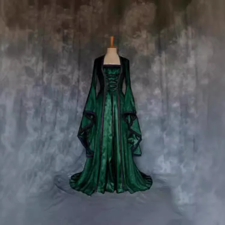 New Vintage Dress, Elegant Century Long Dress, Fashionable Vintage Style for Halloween