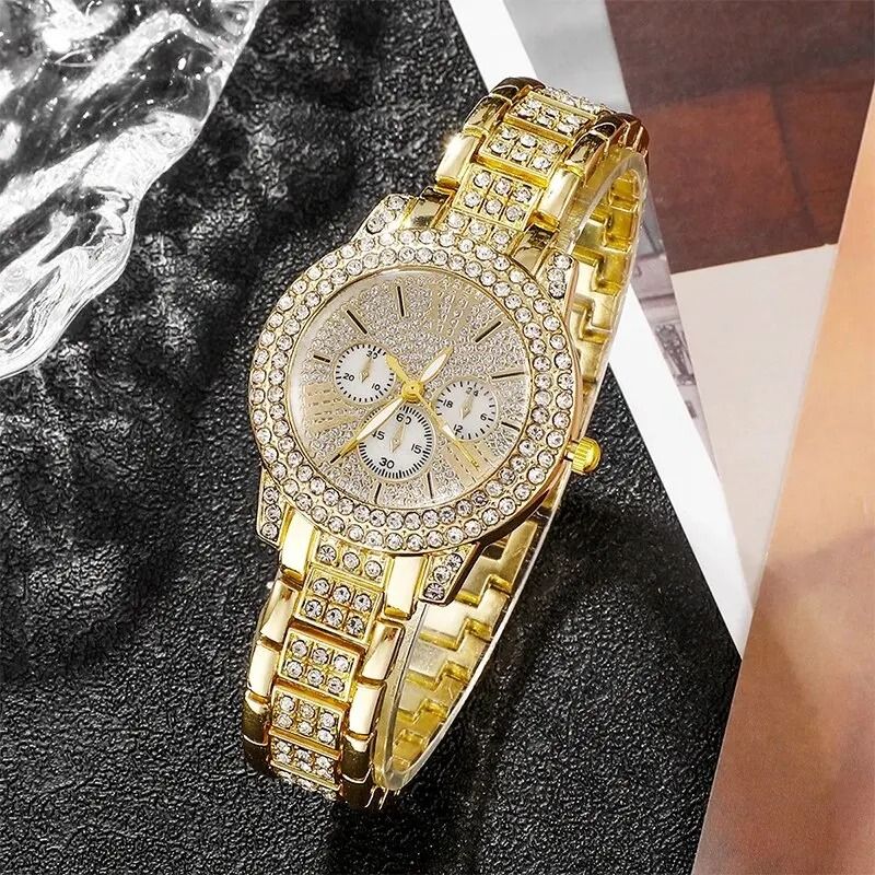 Luxury Rhinestone Quartz Jewelry Set