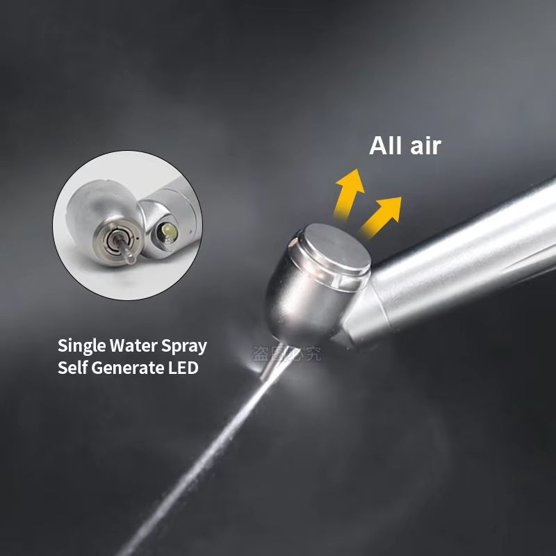 Dental 45° LED High-Speed Handpiece – Push Button E-Generator with Water Spray