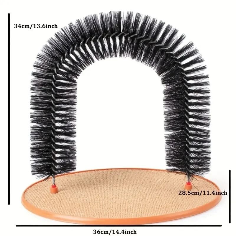 Cat Toy Arch Self Groomer – Feline Massage Brush & Scratching Pad