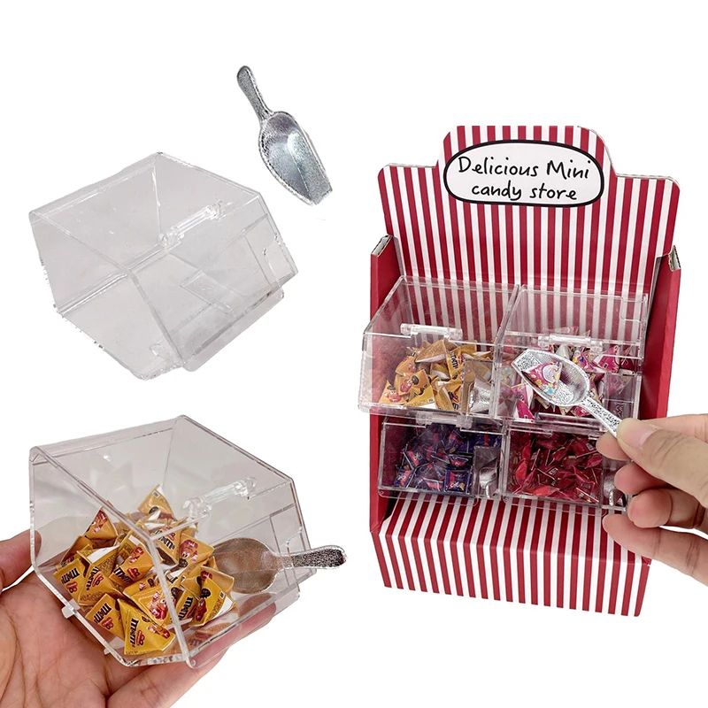 Mini Transparent Snack Storage Box for 1 12 Dollhouse Kitchen