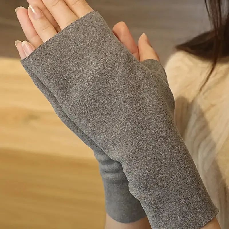 VelourTouch Touchscreen Gloves – Winter Fingerless Gloves with Soft Palm for Phone & Tablet Use