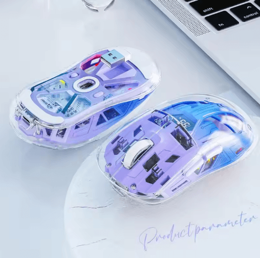 A2 Transparent Digital display RGB Bluetooth Mouse Wireless Dual mode Connection Win Mac