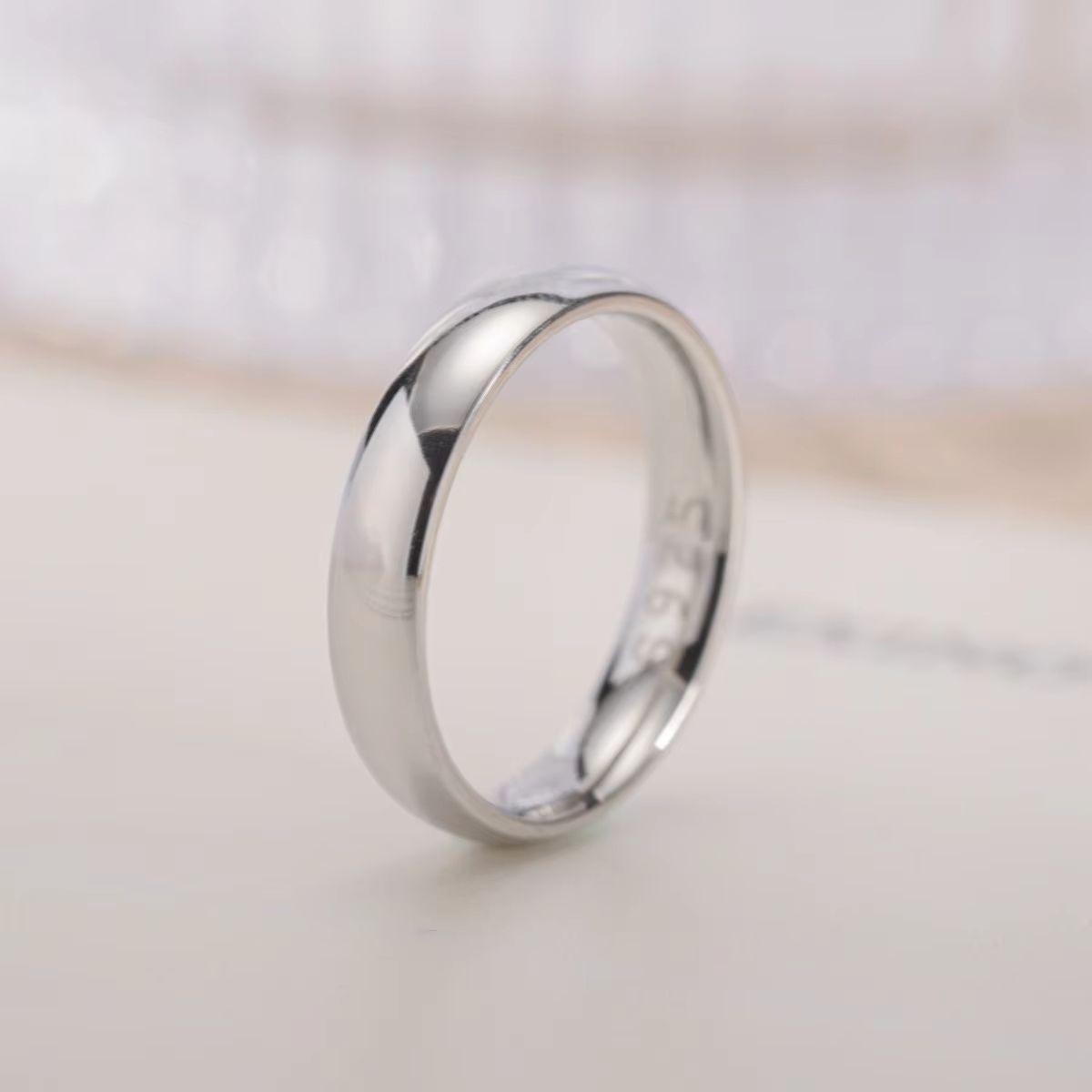 Gold Plated Simple Couple Wedding Engagement Ring