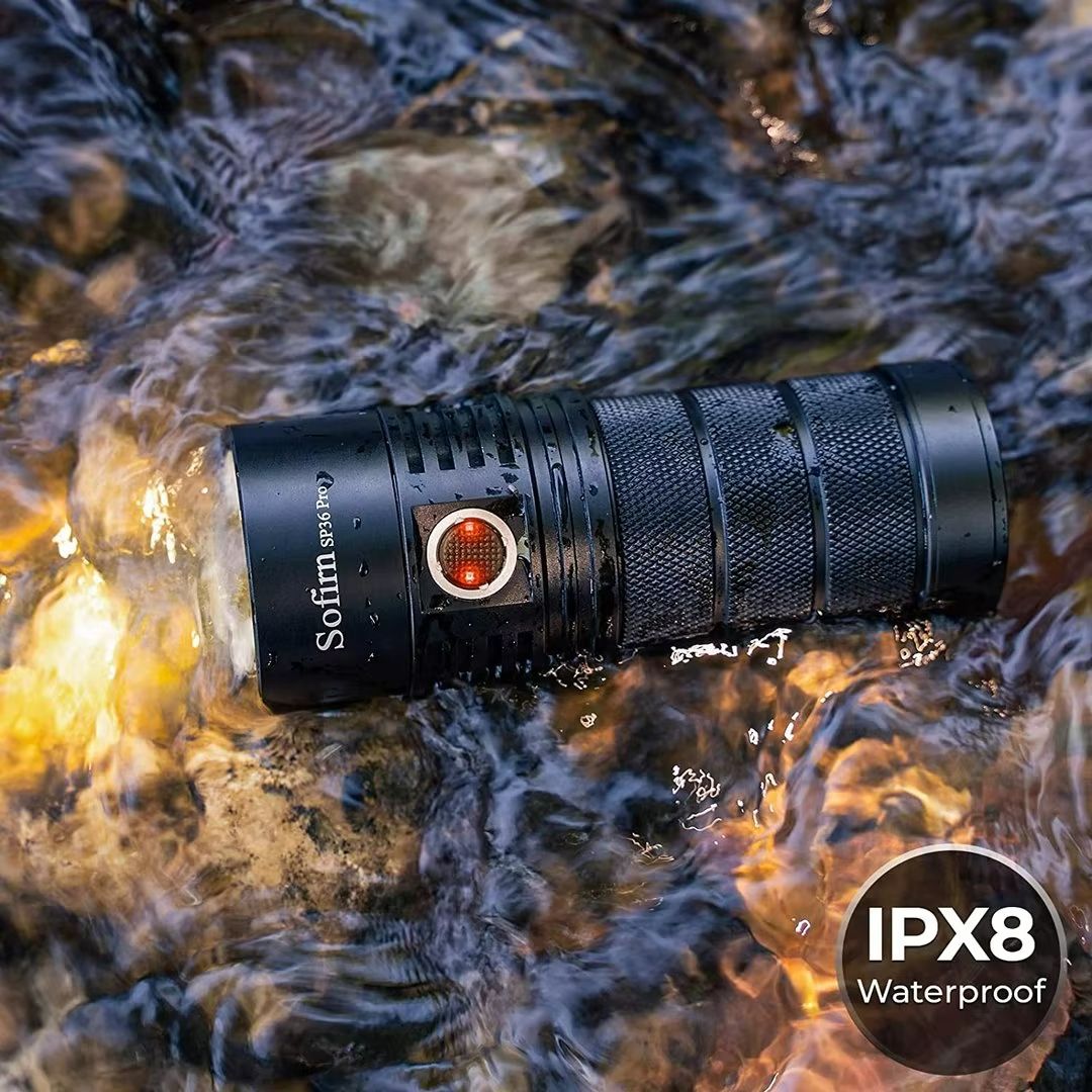Sofirn SP36 Pro Powerful LED Flashlight – 8000 Lumens USB-C Rechargeable Torch with 4xSST40 LEDs