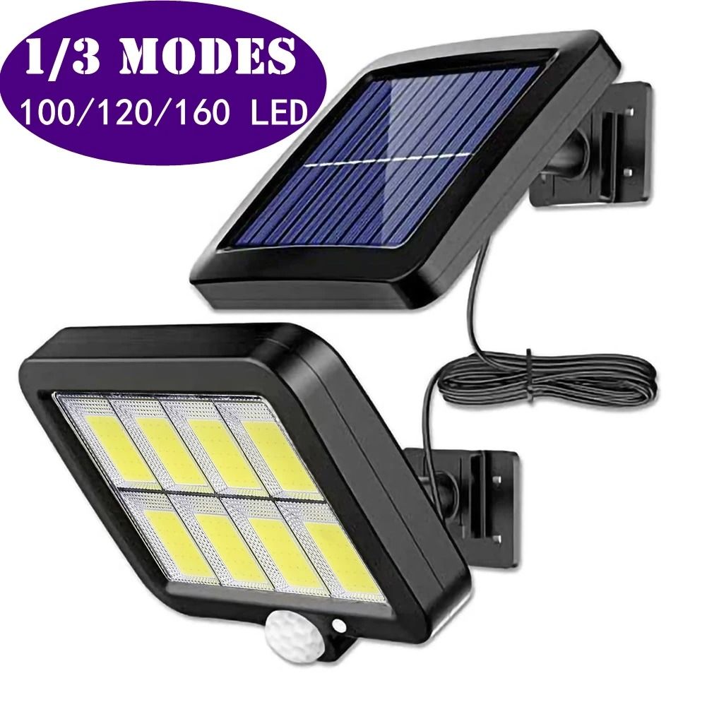160 LED Solar Wall Lamp for Outdoor Garden and Security Lighting