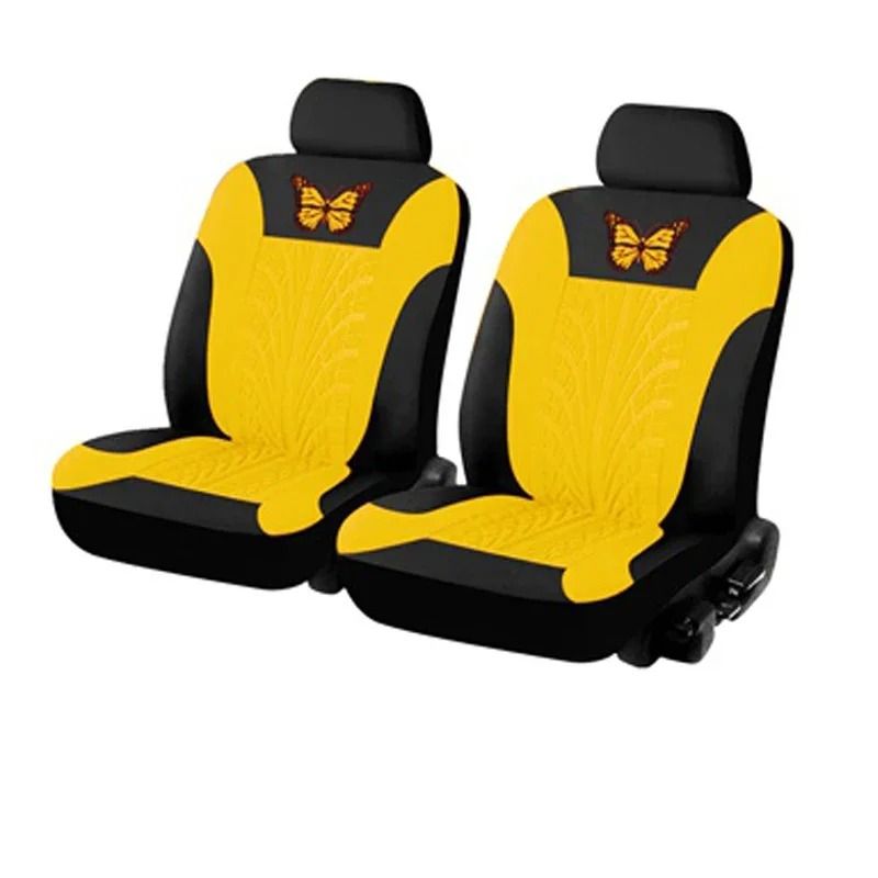 Universal Car Seat Cover Full Set with Butterfly Embroidery Design