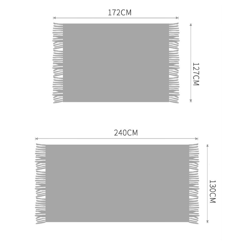 Textile City Tassel Knitted Throw Blanket, Winter Warm Decorative Bedspread