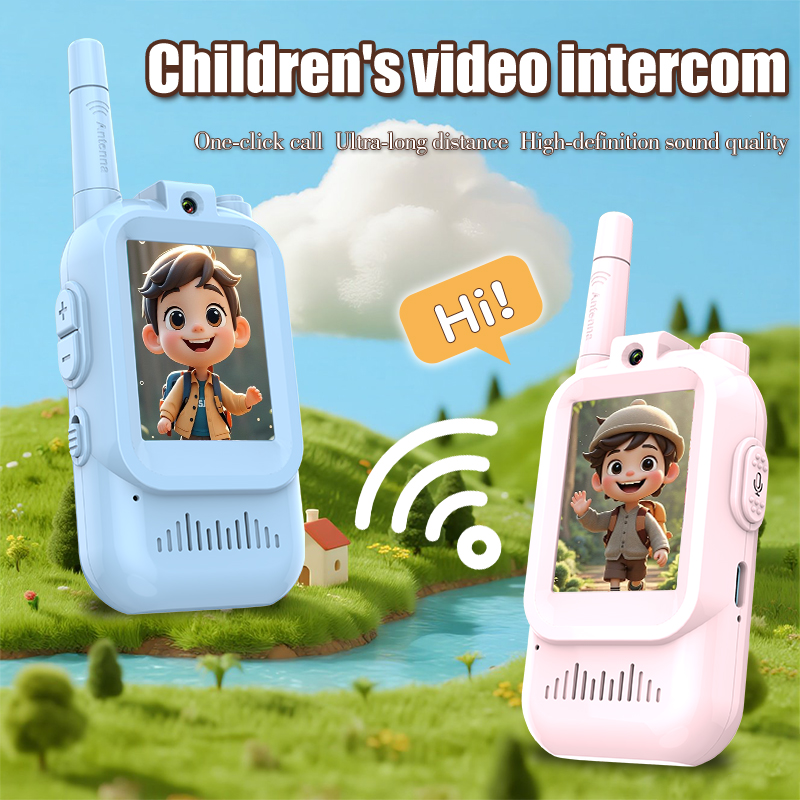 Interactive Kids Video Walkie Talkies Rechargeable with HD Screen & Voice Changer
