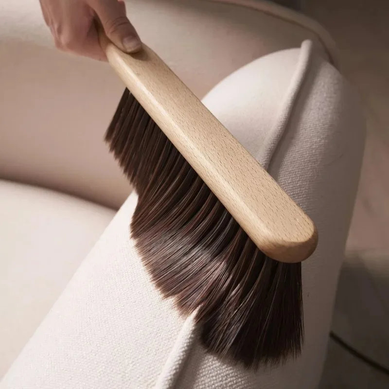 Coffee Powder Cleaning Brush with Natural Wood Handle, Anti Static Desktop Bar Grinder Bed Sweeping Tool