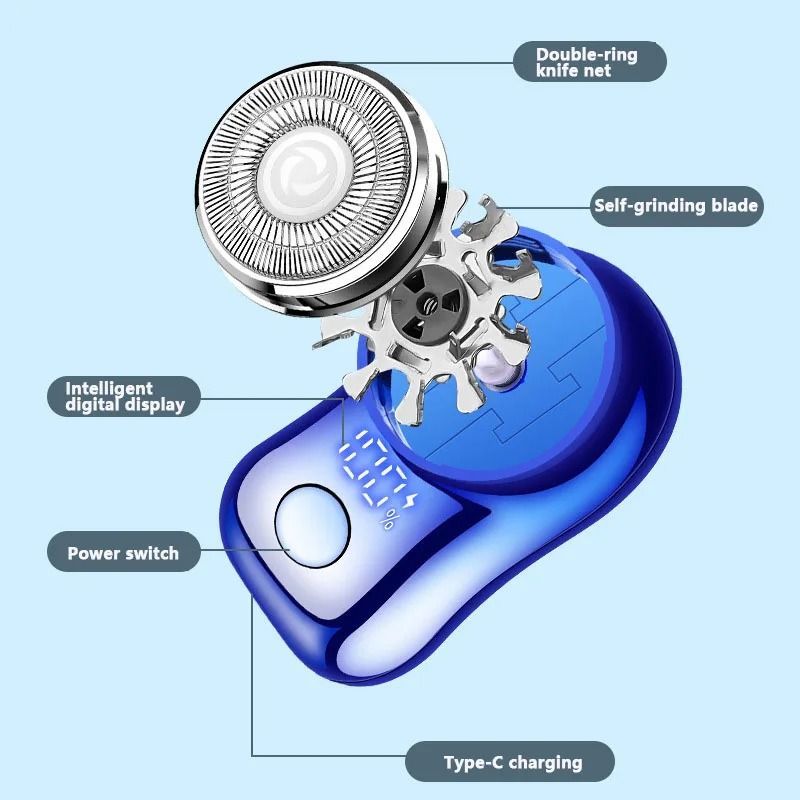 Mini Electric Shaver for Men with USB C Recharge and Digital Power Display