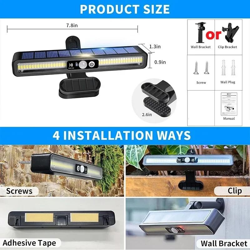 Clip-On Solar Motion Lights | 36 LED Waterproof Security Lighting