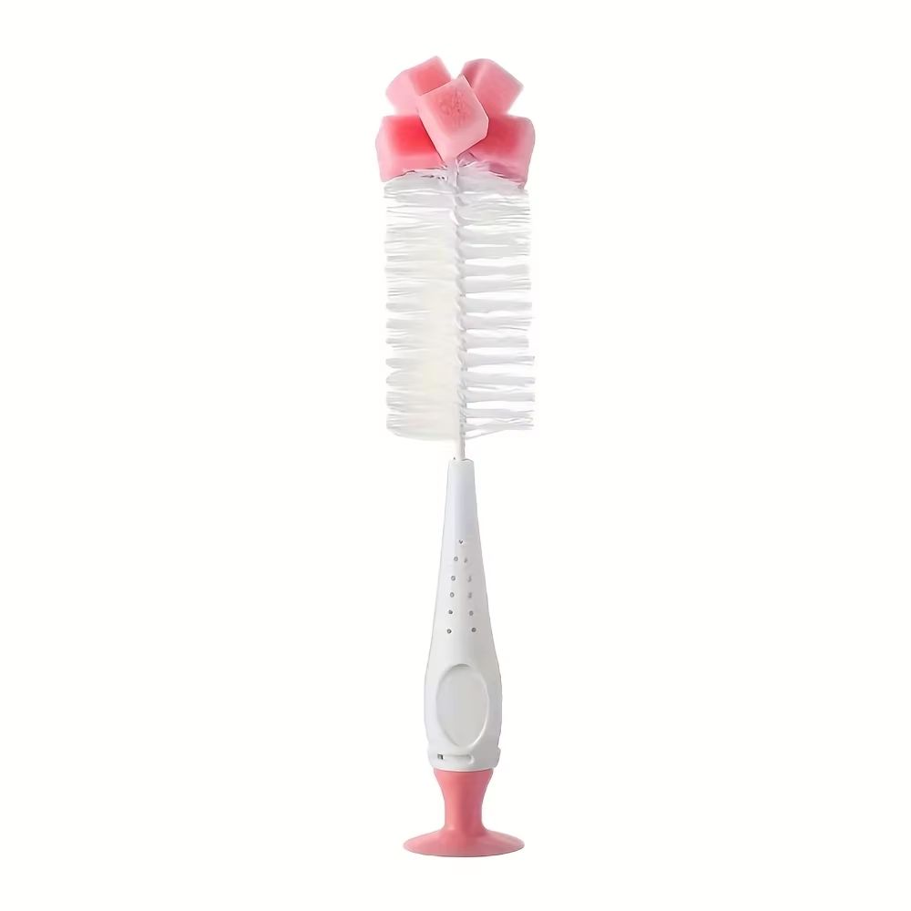 2-in-1 Milk Bottle Cleaning Brush with Nipple Brush & Suction Cup