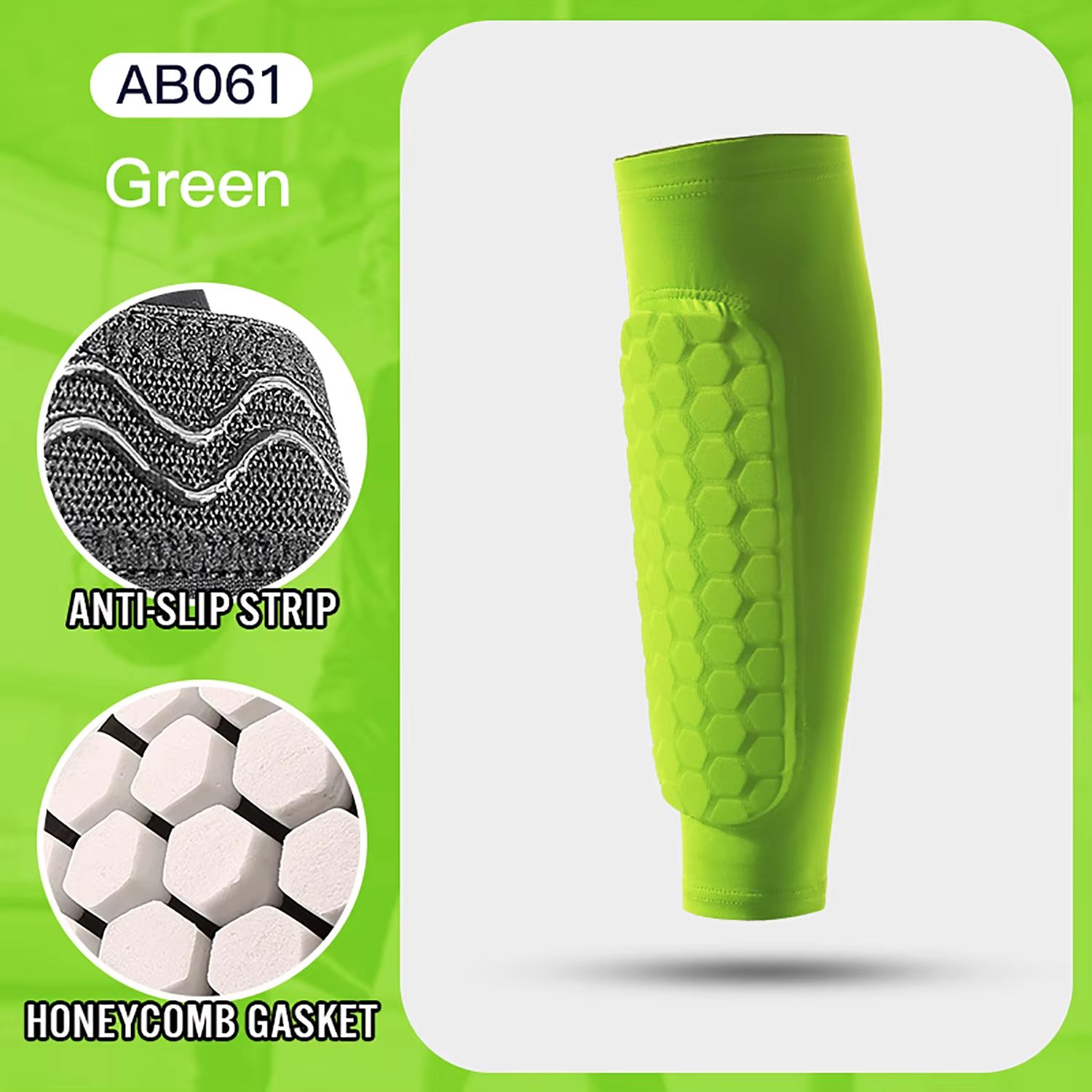 Honeycomb Padded Football Shin Guard Compression Sleeve