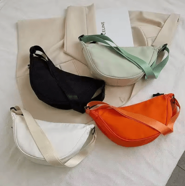 Casual Solid Color Nylon Large Capacity Womens Shoulder and Crossbody Bag