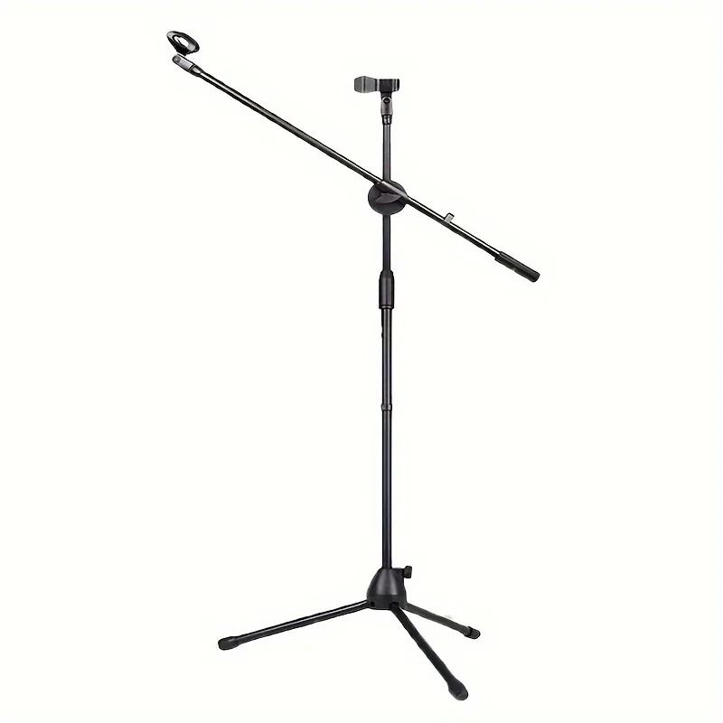 Tripod Boom Microphone Stand with Adjustable Arms and Mic Clip