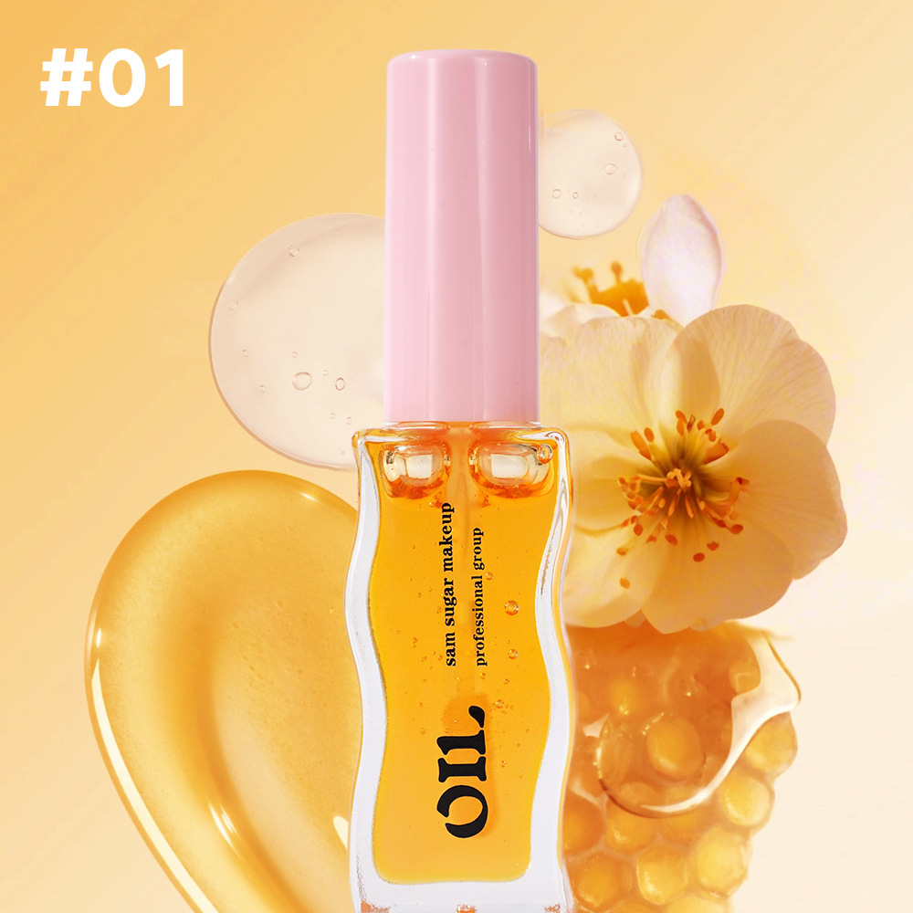 Strawberry Fruit Honey Lip Oil, Sexy Plump Lip Jelly, Tinted Lip Liquid Waterproof, Hydrating Oil Lip-gloss Makeup