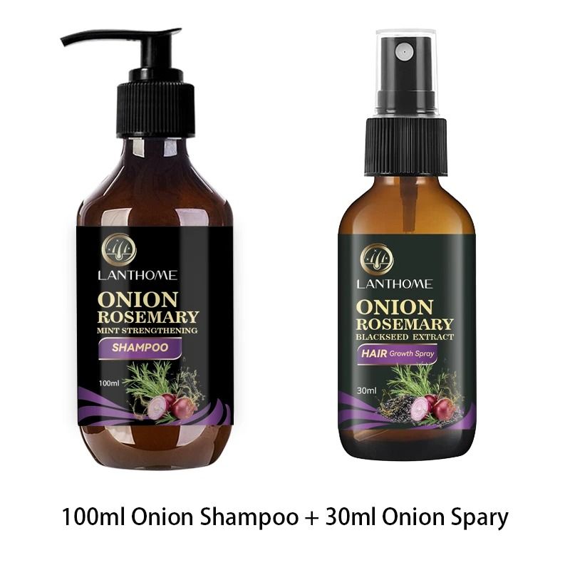 Rosemary Onion Hair Growth Shampoo with Anti-Hair Loss Spray – Fast Hair Regrowth in 7 Days