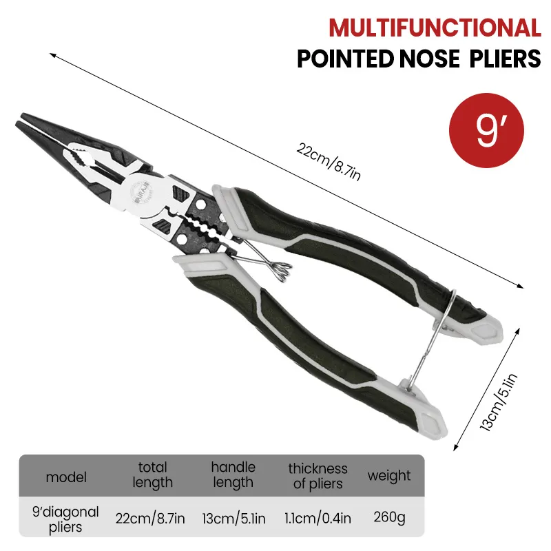Multifunctional Universal Diagonal Pliers, Hardware Wire Cutters, Professional Electrician Tools, Anti Slip, Repair Tool