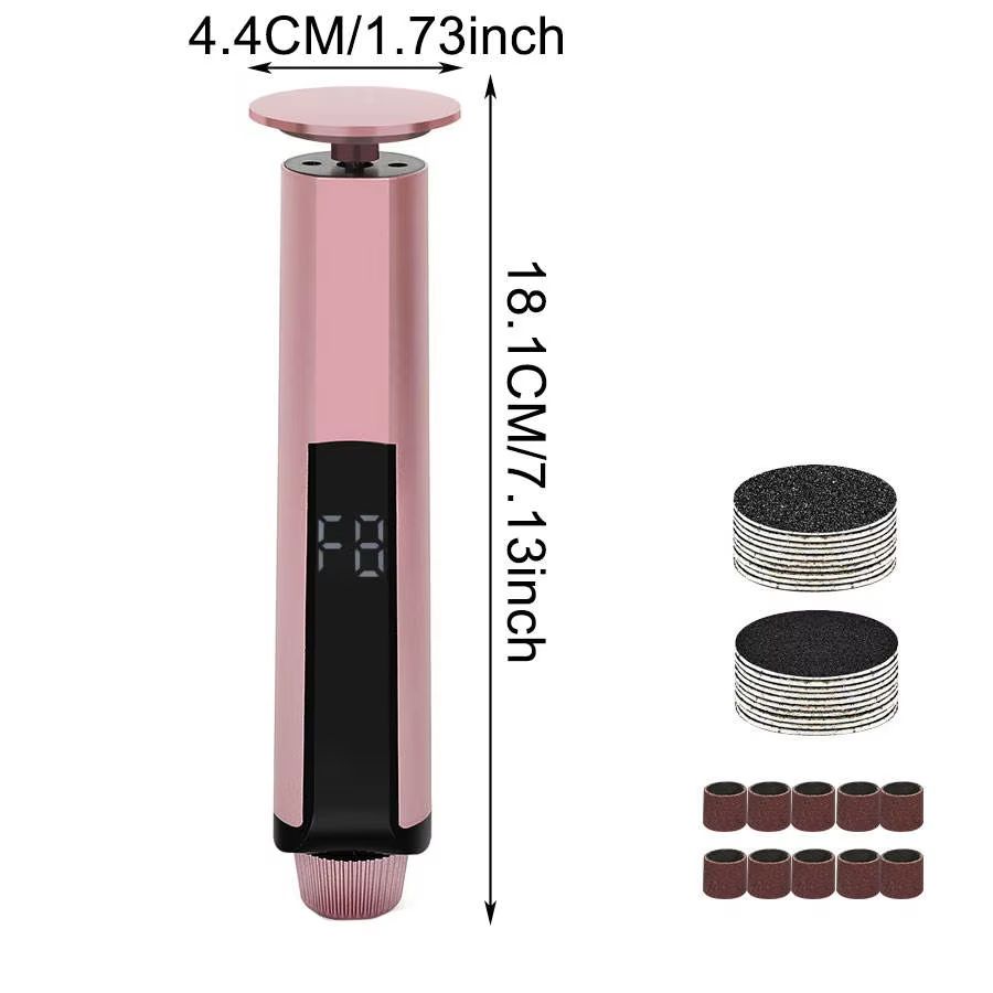 2-in-1 Electric Foot File & Callus Remover with Nail Grinder and Sandpaper Disks