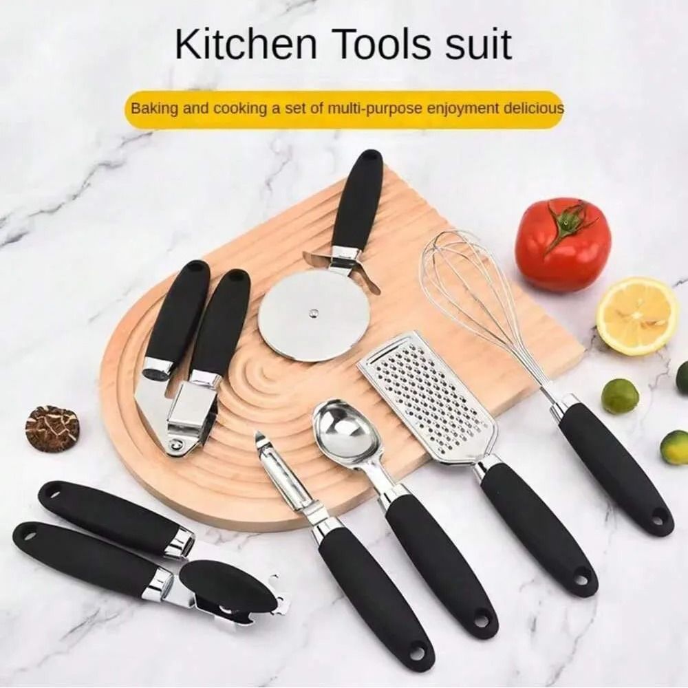 7PC Silicone-Grip Stainless Utensil Set