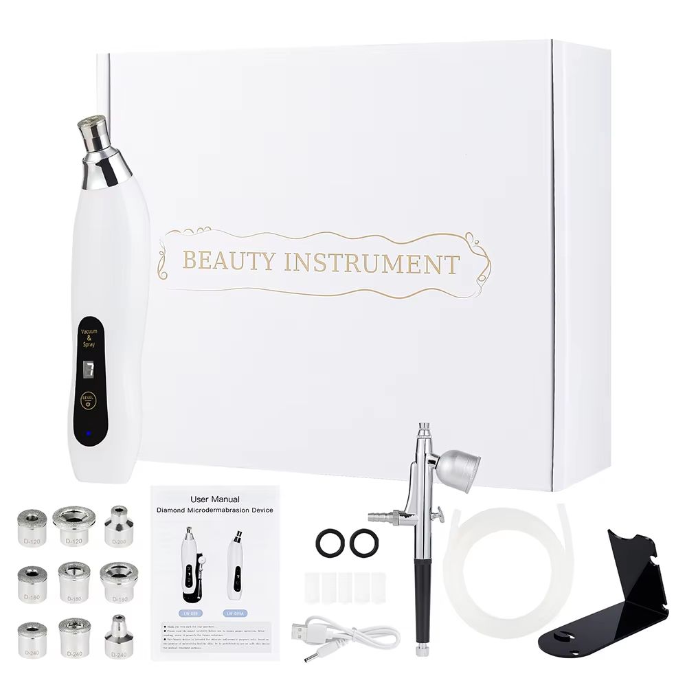 2-in-1 Diamond Microdermabrasion Machine with Hydrating Sprayer – Deep Facial Cleaning & Blackhead Remover