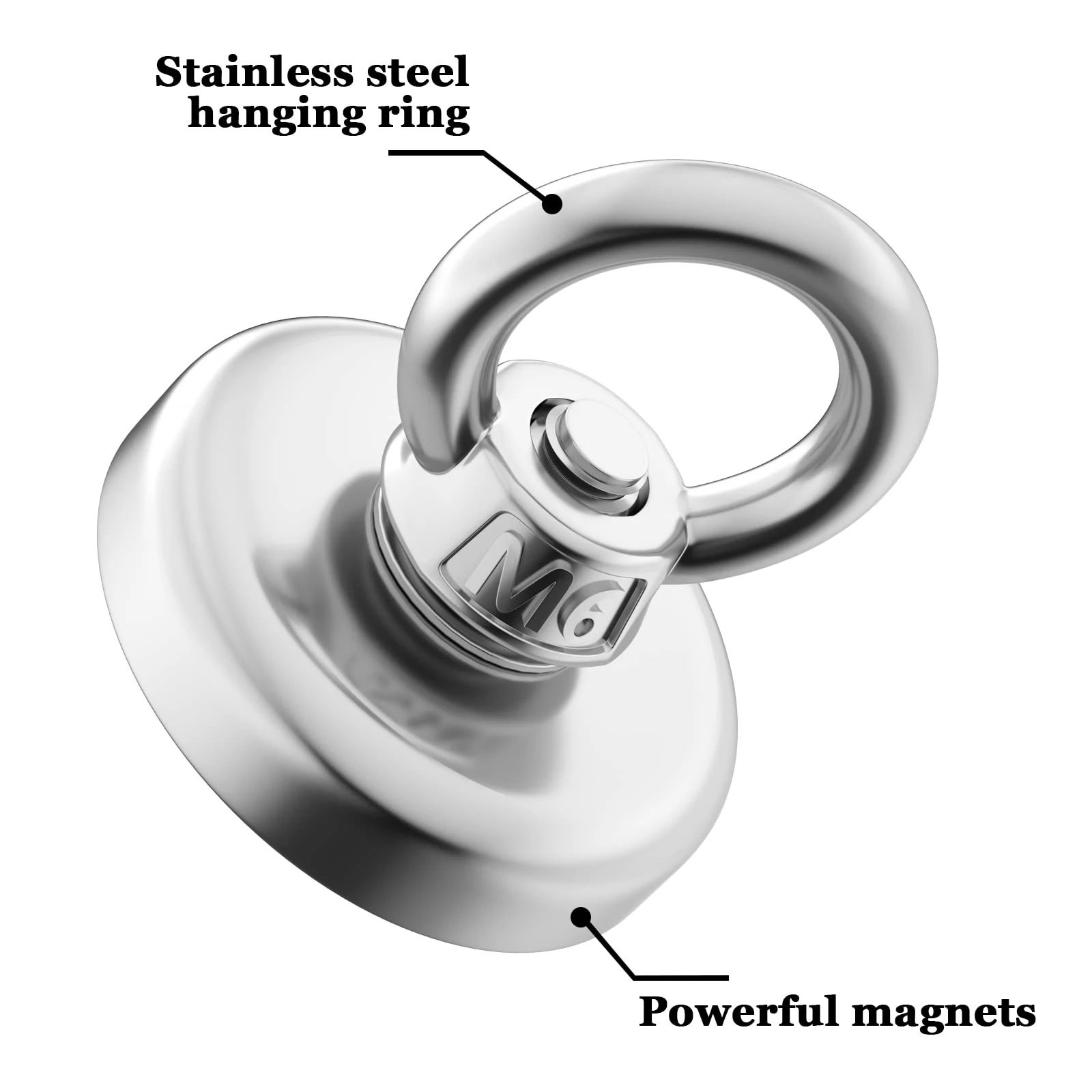 Super Strong Neodymium Fishing Magnet Heavy Duty Salvage Magnet with Eyebolt