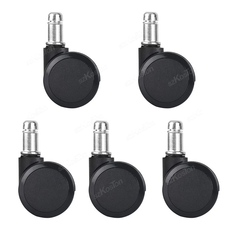 5 Pcs Universal Office Chair Wheels 2 Inch Heavy Duty Swivel Casters with Rubber Brake