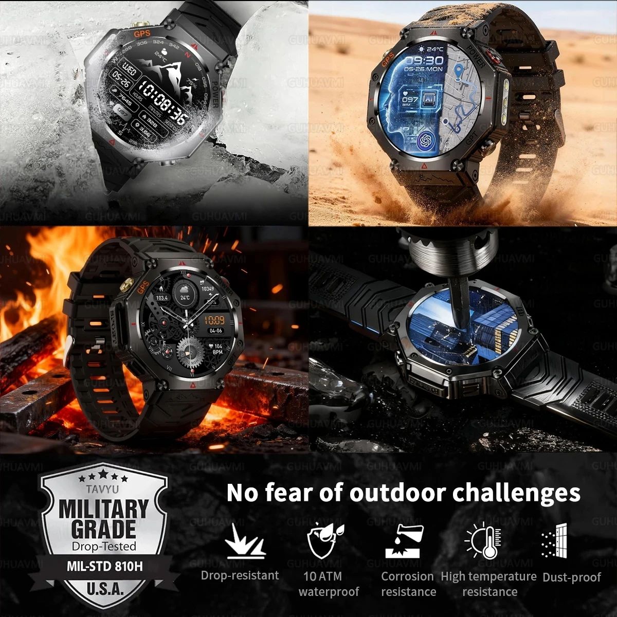T-Rex Ultra Military Grade Smartwatch with GPS, AMOLED Display & 10ATM Waterproof Design