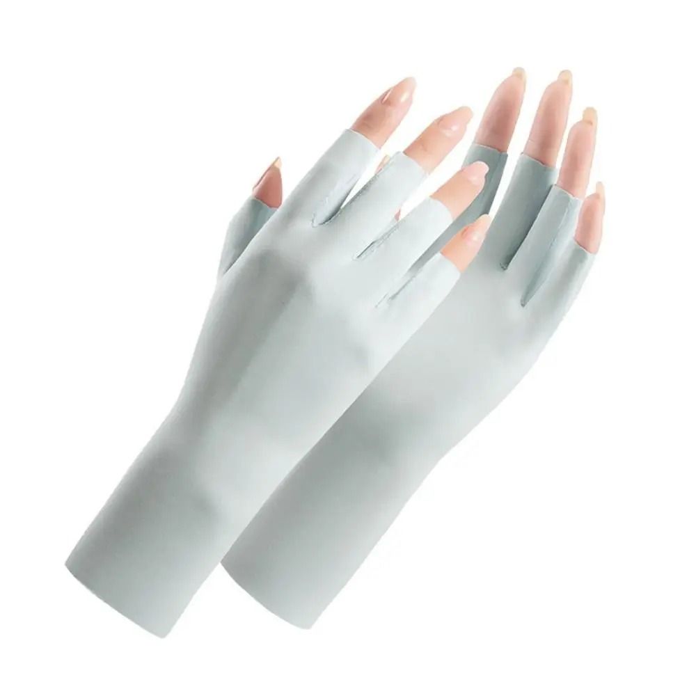 UV Protection Nail Art Gloves Open Finger Manicure Safety Gloves