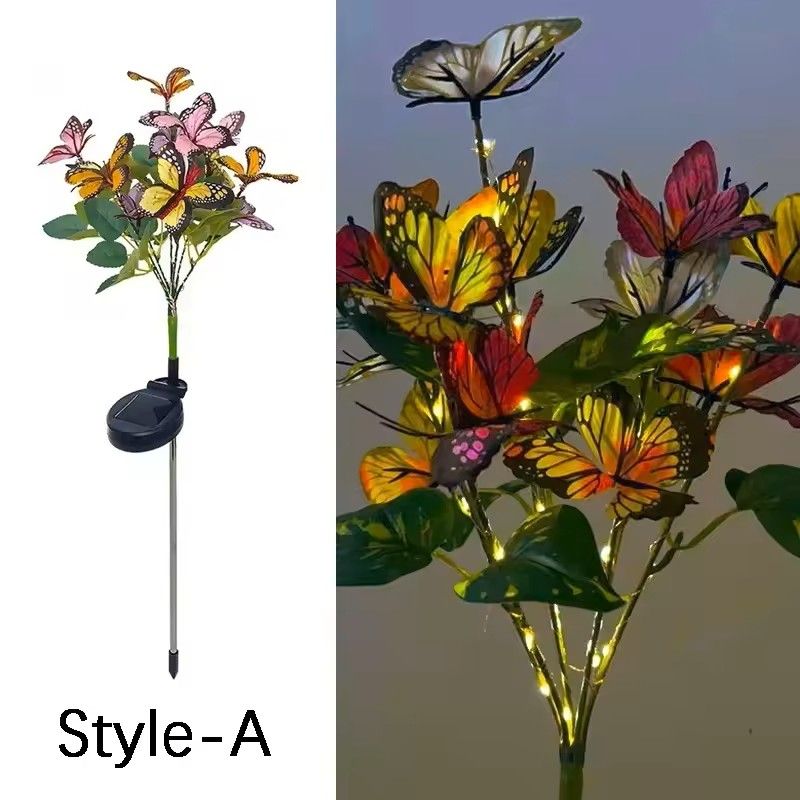 Solar LED Butterfly Flower Light