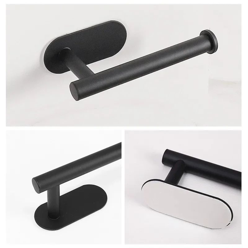 No-Drill Stainless Steel Wall-Mounted Toilet Paper Holder