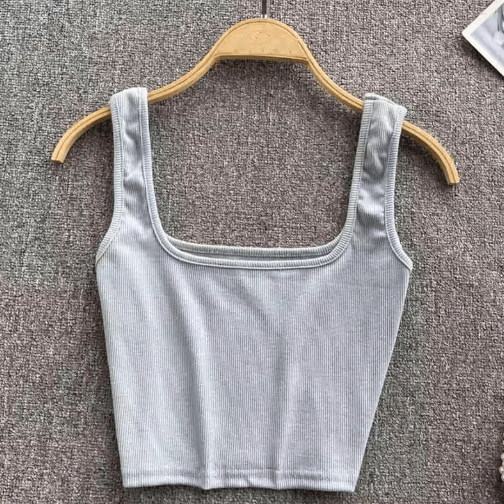 Womens Backless Y2K Crop Top Slim Fit Sleeveless Cami