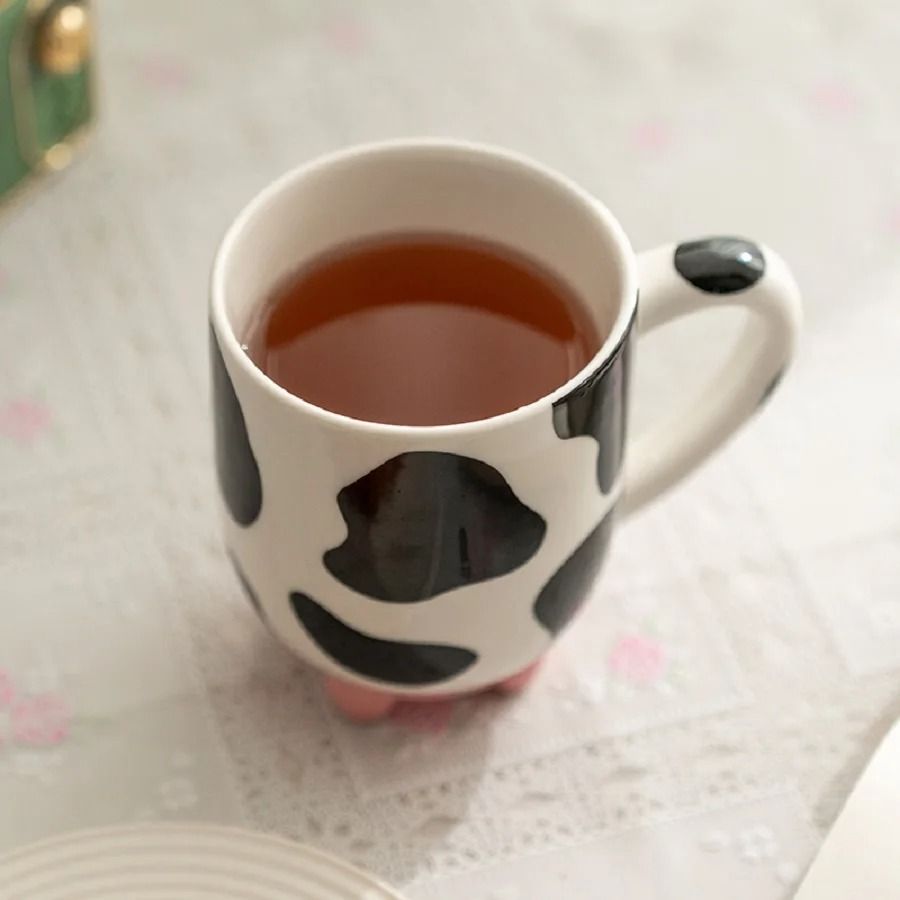 Handcrafted Cartoon Cow Ceramic Mug