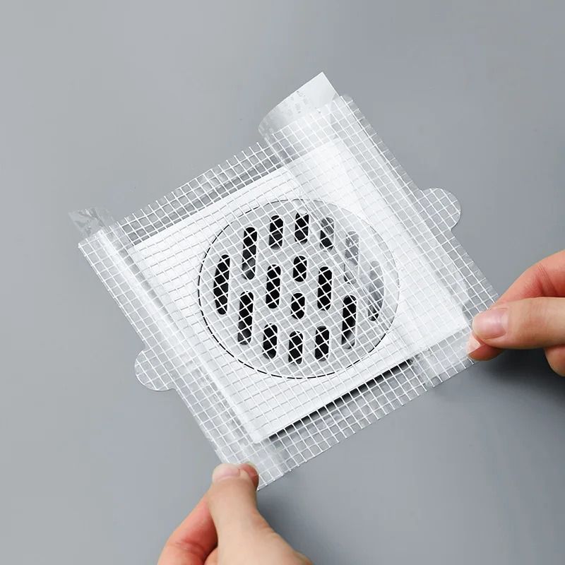 Disposable Shower and Sink Drain Hair Catcher Mesh Sticker Set
