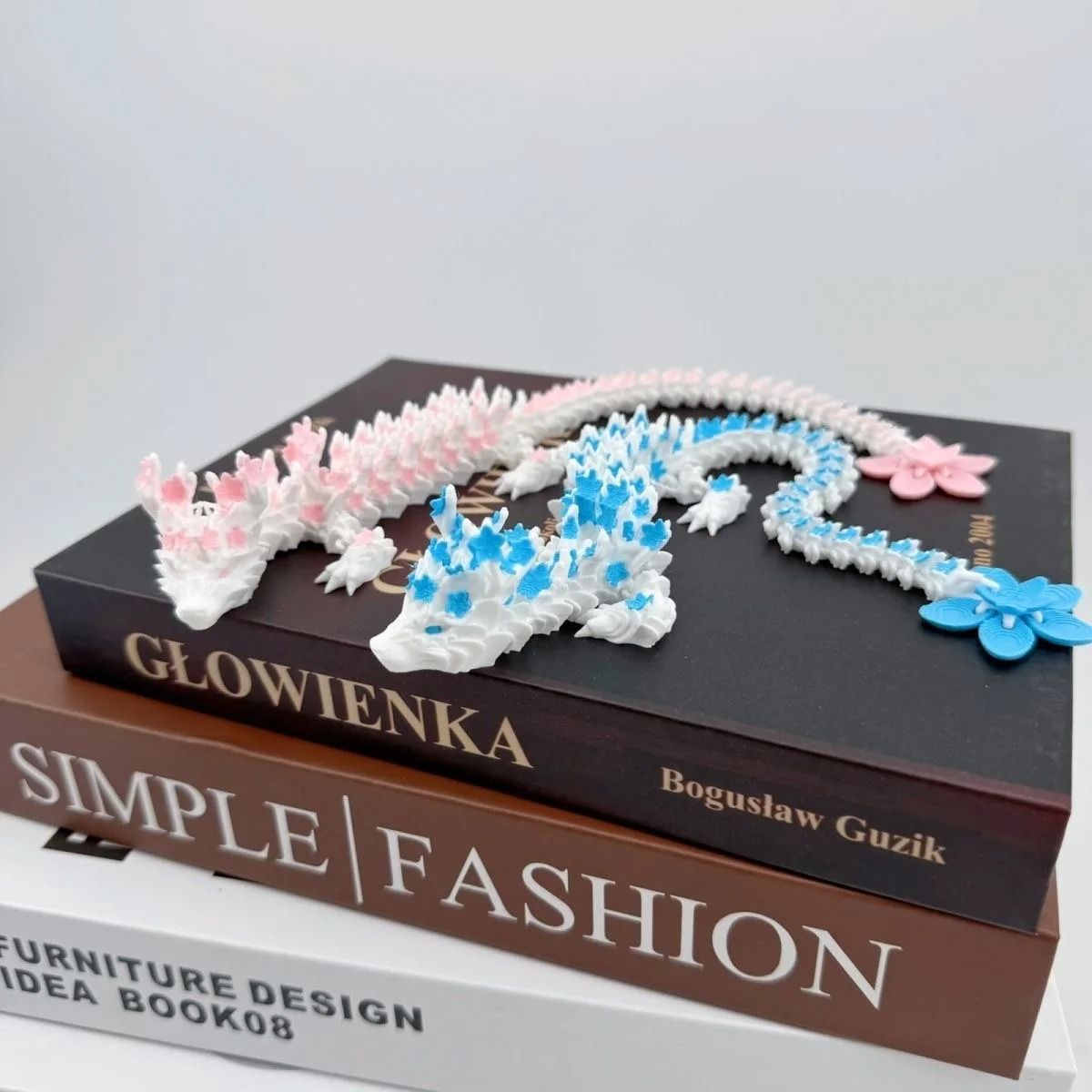 3D Printed Articulated Cherry Blossom Dragon Sculpture