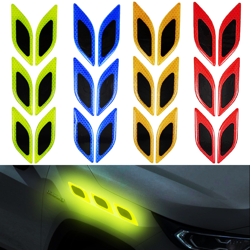 Car Reflective Stickers Anti-Scratch Safety Warning Decals for Moto Truck & Auto Exterior Accessories