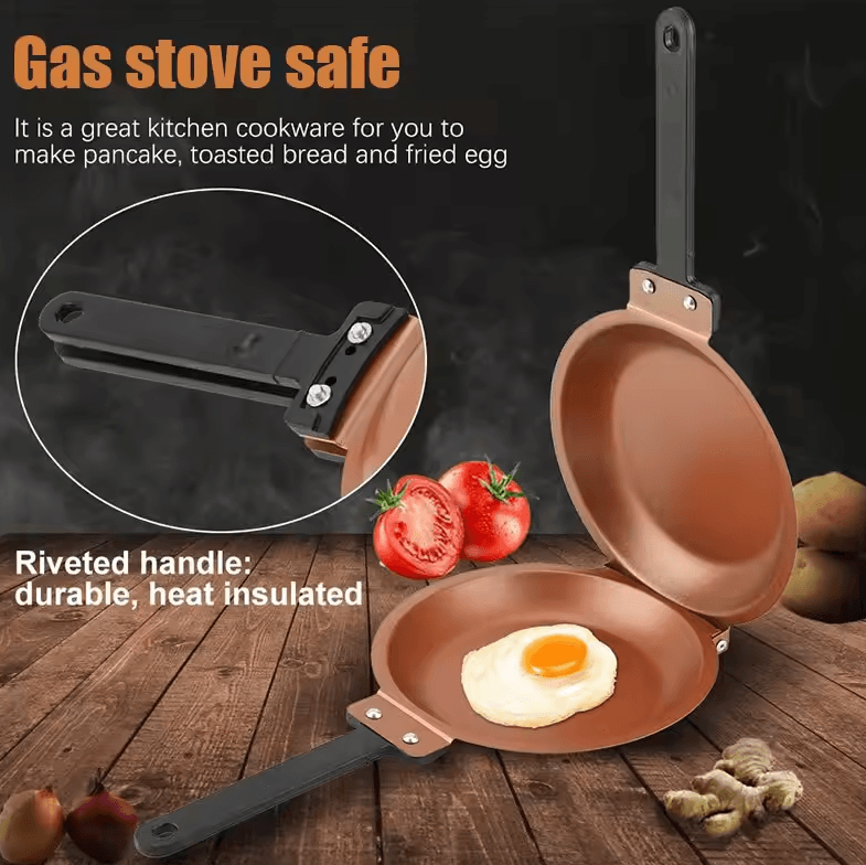Double Side Pancake Pan – Non-Stick Ceramic Flip Frying Pan for Eggs & Pancakes
