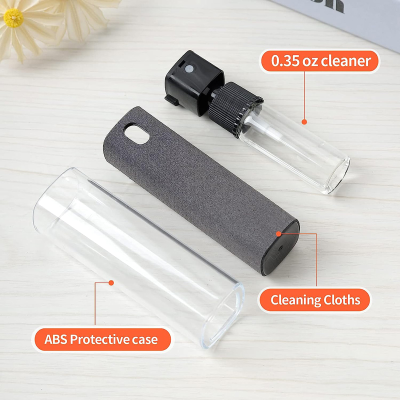 Microfiber Screen Cleaner Spray Bottle, Mobile Phone, Tablet, Computer, Microfiber Cloth Cleaning Wipes